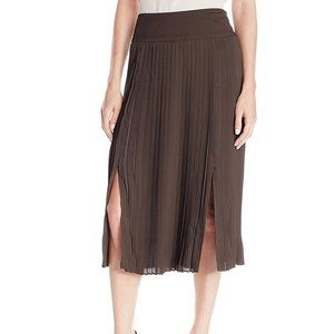 $79 JONES NEW YORK Sz. 6 Olive Green Pleated Women's Knife-Pleat Midi Skirt NWT